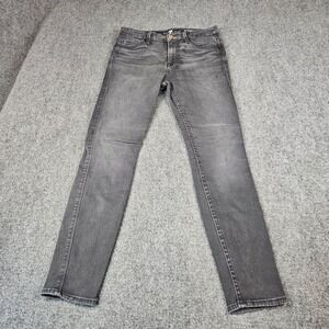 7 For All Mankind High Waist Ankle Skinny Jeans Grey Faded Denim Size 28